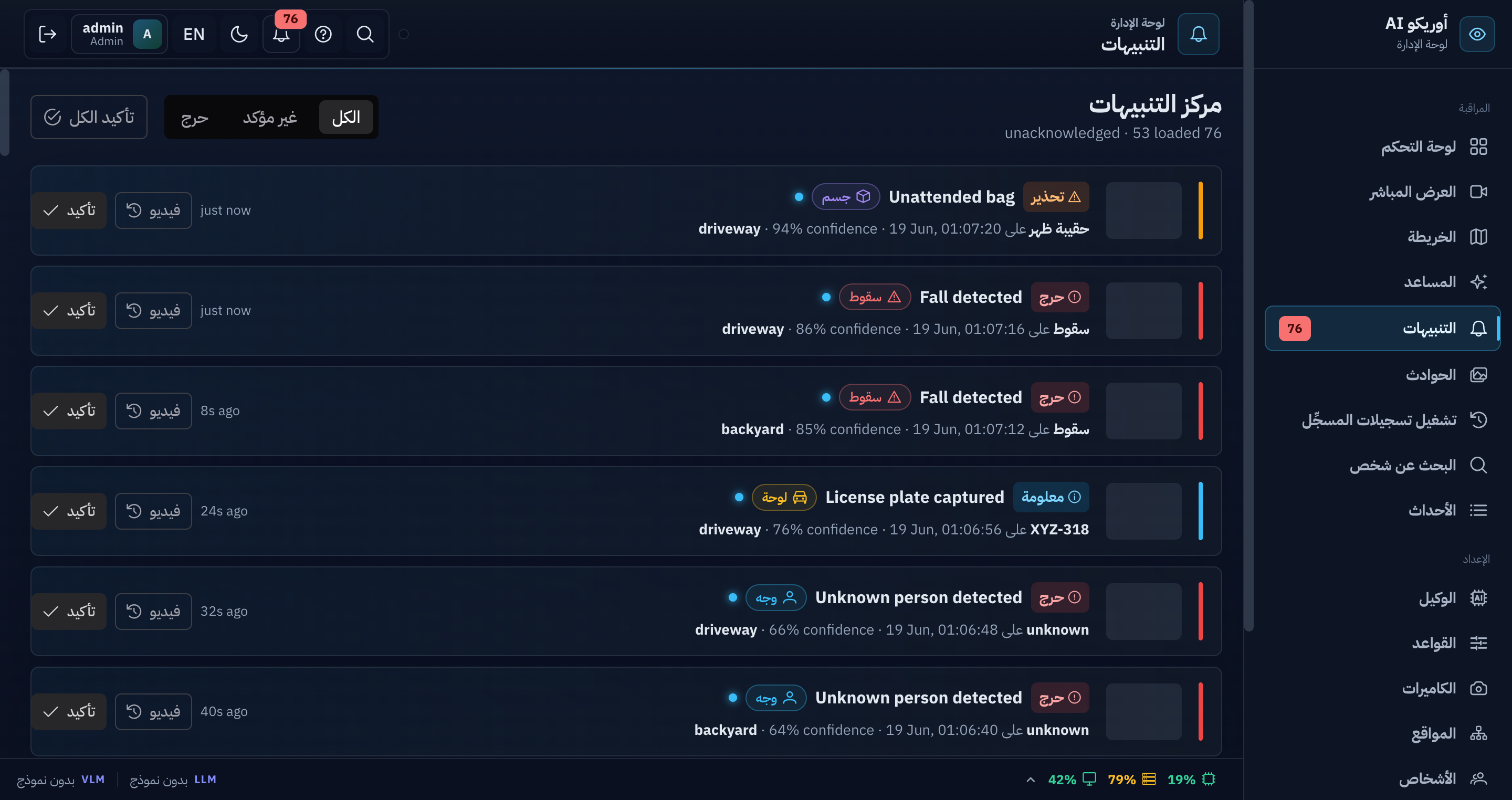 مركز التنبيهات — إقرار وتفصيل وحلّ